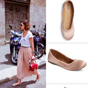 Pink Satin Ballet Flats NWOT